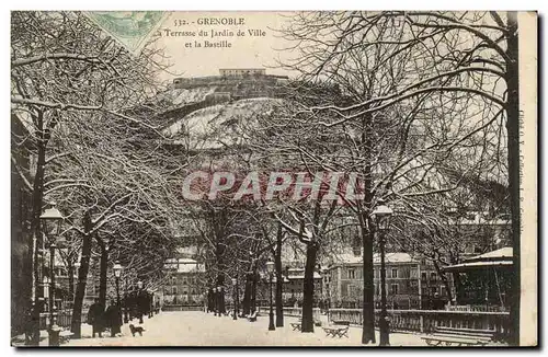 Grenoble - Terrasse du Jardin de Ville et la Bastille - Ansichtskarte AK