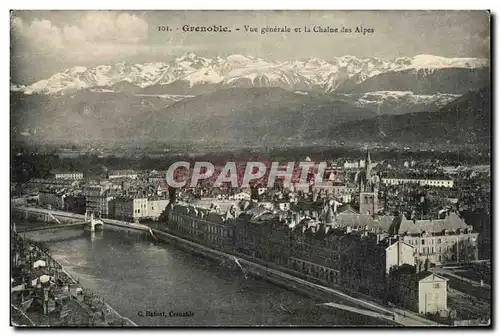 Grenoble - Vue Generale et la Chaine des Apes - Ansichtskarte AK