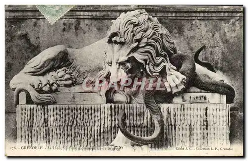 Grenoble - Le Lion - Fontaine Monumentale - Cartes postales serpent snake