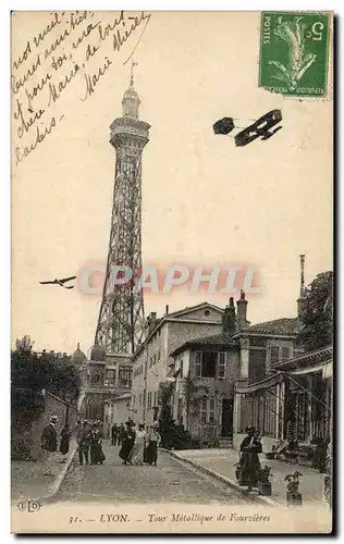 Lyon - Tour Metallique de Fourvieres - avion - airplane - Cartes postales