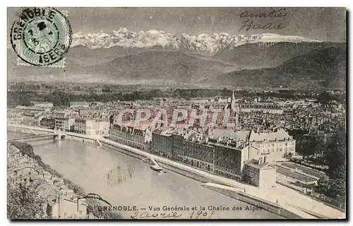 Grenoble - Vue Generale et la Chaine des Alpes - Cartes postales