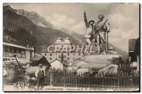 Chamonix - Statue de H B de Satissure Ansichtskarte AK (lunette d&#39astronomie)