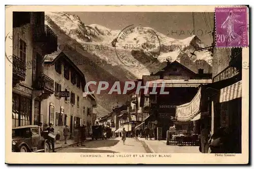 Chamonix - Rue Vallot et le Mont Blanc Cartes postales