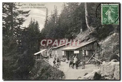 Chalet Moitie - Chemin de Montenvert - cheval - horse ane donkey - Cartes postales