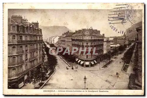 Grenoble - Avenue Alsace Lorraine et le Boulevard Gambetta Ansichtskarte AK