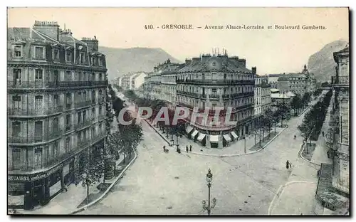 Grenoble - Avenue Alsace Lorraine et Boulevard Gambetta Ansichtskarte AK