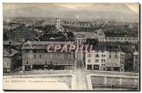 Grenoble - Vue Generale et l&#39ancien Hopital Cartes postales