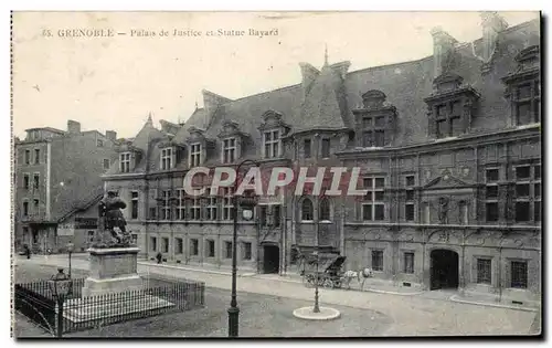 Grenoble - Palais de Justice et Statue Bayard Ansichtskarte AK