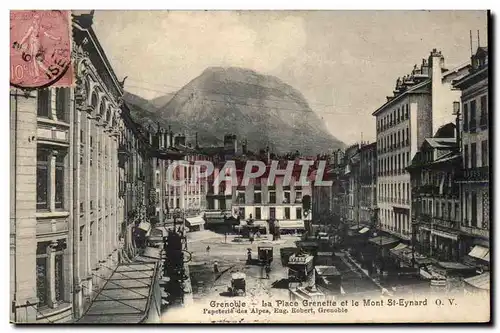 Grenoble - La Place Grenette et le Mont St Eynard Ansichtskarte AK