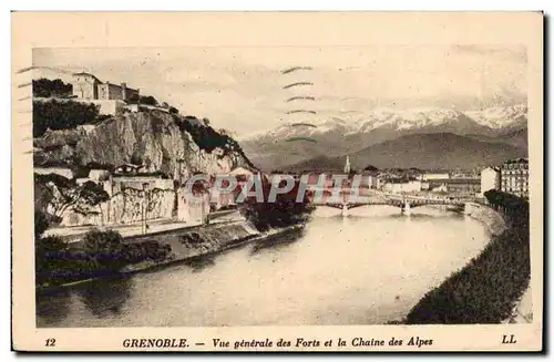 Grenoble - Vue Generale des Forts et la Chaine des Alpes - Ansichtskarte AK