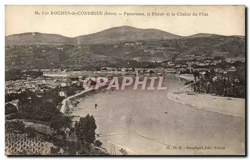 Les Roches de Condrieu - Panorama - Le Rhone et la Chaine du Pilat - Cartes postales