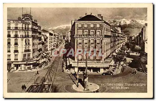 Grenoble - Place de la Gare et les Alpes- Cartes postales