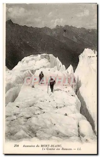 Ascension du Mont Blanc Cartes postales Le glacier des Bossons alpinisme)