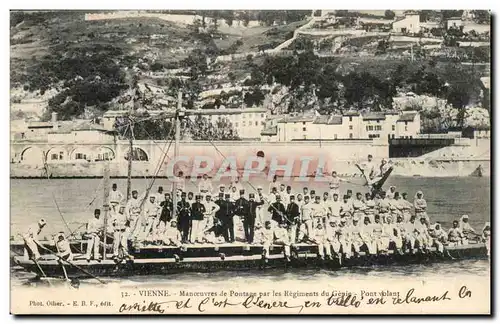 Vienne Cartes postales Manoeuvres de pontage par les regiments du genie pont volant (militaria)