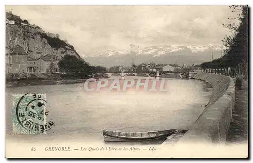 Grenoble Cartes postales Les quais de l&#39Isere et les Alpes