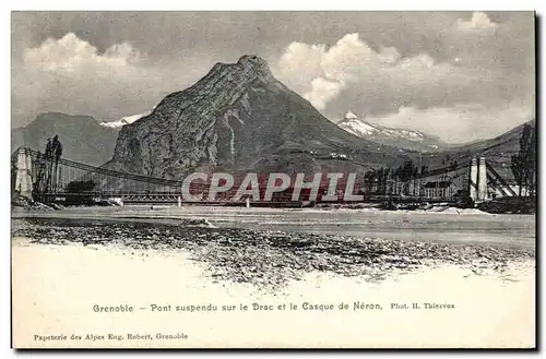 Grenoble Cartes postales Pont suspendu sur le Drac et le casque de Neron