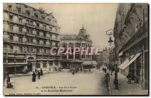 Grenoble Cartes postales Rue Felix Poulat et les Galeries modernes