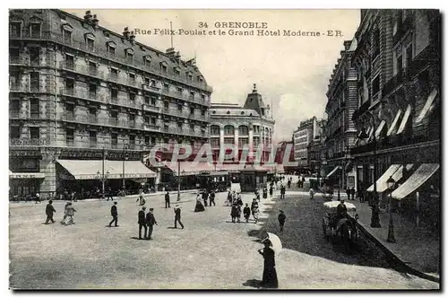 Grenoble Ansichtskarte AK Rue Felix Poulat et le grand hotel Moderne