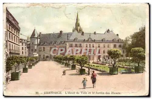 Grenoble Cartes postales L&#39hotel de ville et le jardin des fleurs