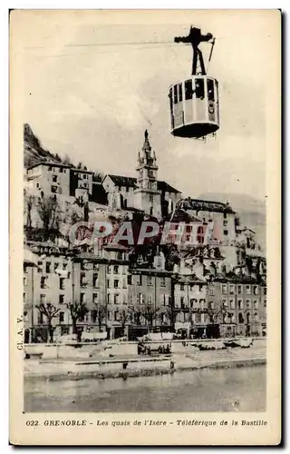 Dauphine Ansichtskarte AK Grenoble Les quais de l&#39Isere TEleferique de la Bastille