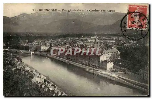 Dauphine Cartes postales Grenoble Vue generale et la chaine des Pyrenees