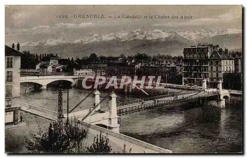 Dauphine Cartes postales Grenoble la citadelle et les chaine des Alpes