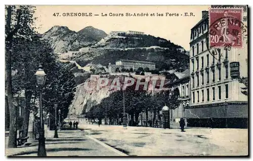 Dauphine Cartes postales Grenoble Le cours St Andre et les forts