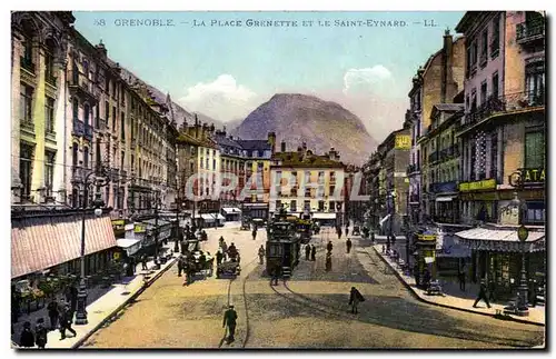 Dauphine Ansichtskarte AK Grenoble la place Grenette et le Saint Eynard