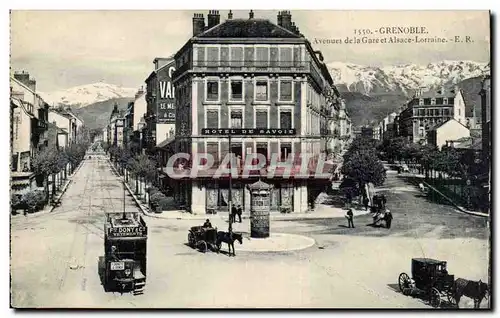 Grenoble Cartes postales Avenue de la gare et Alsace Lorraine