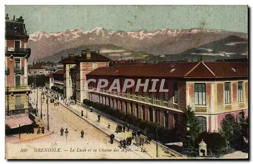 Grenoble Cartes postales Le Lycee et la chaine des Alpes