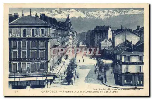 Grenoble Cartes postales Avenue d&#39Alsace Lorraine et les Alpes