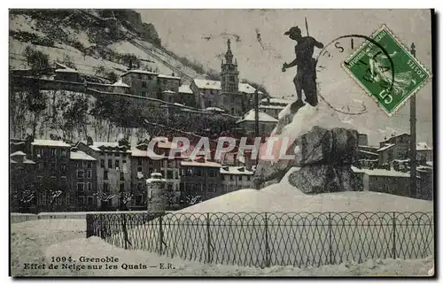 Grenoble Cartes postales Effet de neige sur les quais