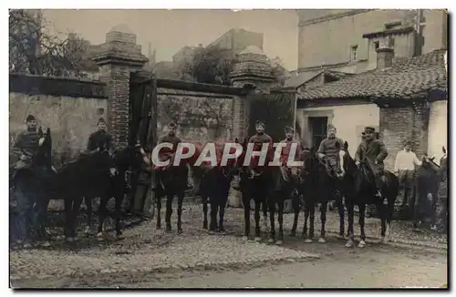 CARTE PHOTO Grenoble Cavaliers a cheval (militaria) TOP