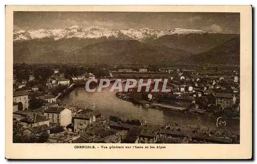 Grenoble Cartes postales Vue generale sur l&#39Isere et les Alpes