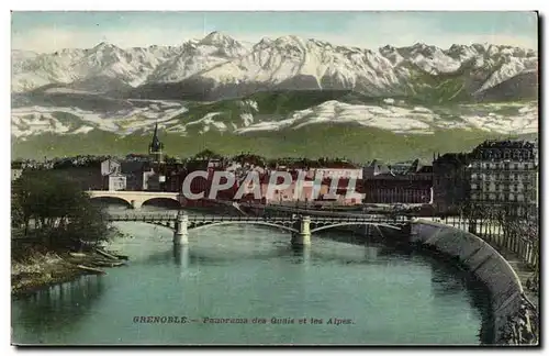 Grenoble Ansichtskarte AK Panorama des quais et les Alpes