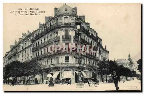 Grenoble Cartes postales Carrefour Alsace Lorraine et boulevard Gambetta