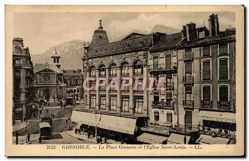 Grenoble Cartes postales La place Grenette et l&#39eglise saint Louis