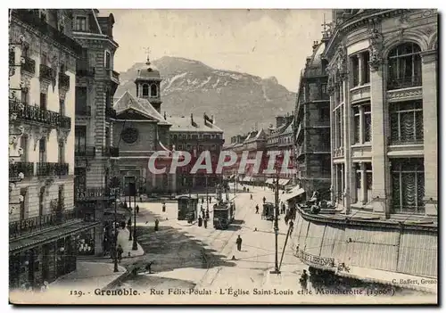 Grenoble Cartes postales Rue FElix Poulat L&#39eglise Saint Louis et le Moucherotte