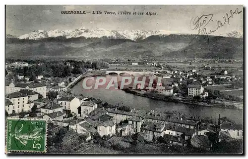 Grenoble Cartes postales L&#39ile verte l&#39isere et les alpes