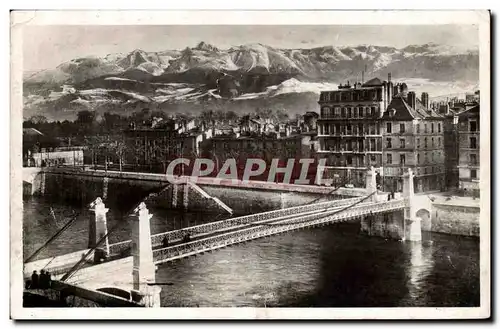 Grenoble Cartes postales Le nouveau pont de fere suspendu et la chaine des Alpes