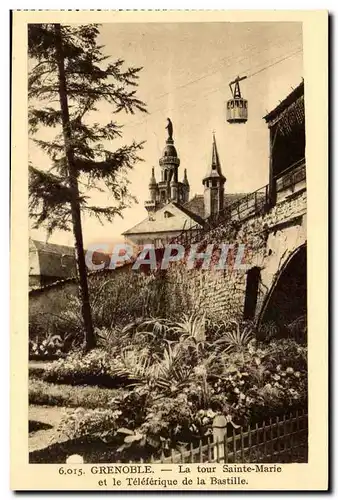 Dauphine Cartes postales Grenoble La Tour Sainte Marie et le teleferique de la Bastille