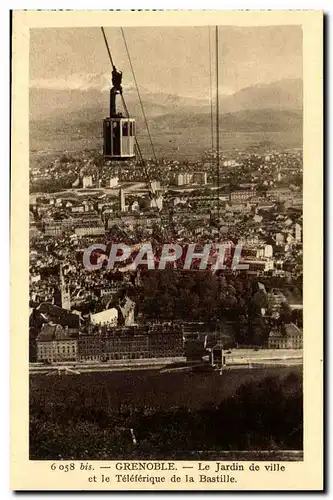 Dauphine Cartes postales Grenoble Le jardin de ville et le teleferique de la Bastille