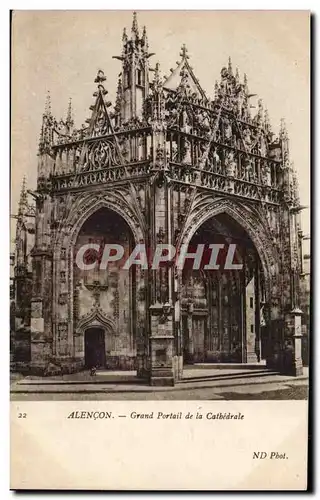 Alencon Cartes postales Grand portail de la cathedrale