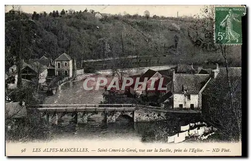 Les Alpes Mancelles Cartes postales Saint Ceneri le Gerei vue sur la SArthe prise de l'eglise