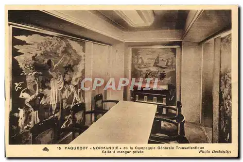 Cartes postales Paquebot Normandie de la Compagnie Generale Transatlantique Salle a manger privee (paquebot)