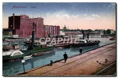 Ansichtskarte AK Mannheim Hafen (bateau boat)