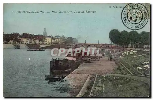 Chalon sur Saone - Port Ste Marie - Pont St Laurent - Ansichtskarte AK