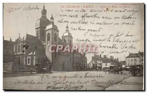 Chalon sur Saone - Eglise et Place St Pierre - Ansichtskarte AK