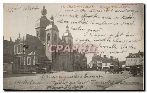 Chalon sur Saone - Eglise et Place St Pierre - Cartes postales