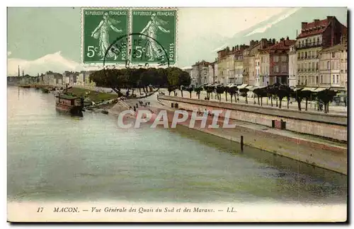 Macon - Vue Generale des Quais au Sud et des Marans Cartes postales